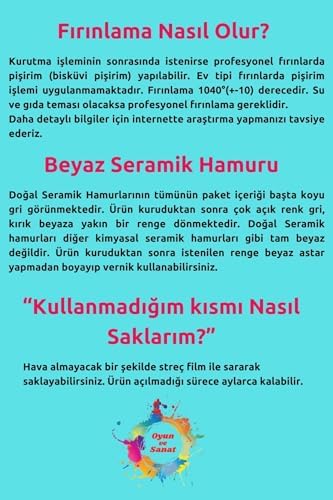 DSH Doğal Seramik Hamuru 2li Seramik Başlangıç Seti 7-5li Ahşap Ebeşuar, 2adet 1000 Gr Kil Hamuru, 6'lı Boya, Fırça, Merdane BEYAZ