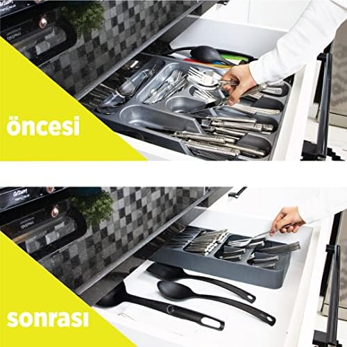 9 Bölmeli Çekmece Kaşık,Çatal Düzenleyici, Kaşıklık Decobella