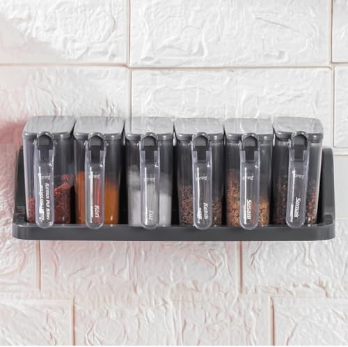 Baharat Saklama Kabı, 6'lı, Kaşıklı, Etiketli