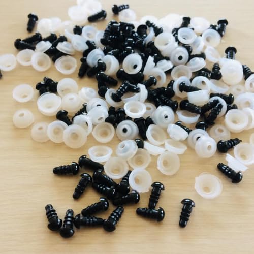 Amigurumi Kilitli Göz Saf Siyah 10 mm (100 çift)