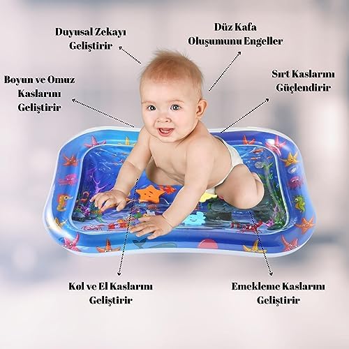Bebek Su Oyun Matı, Tummy Time Aktivite Matı, Oyuncak Güvenliği TEST RAPORLU
