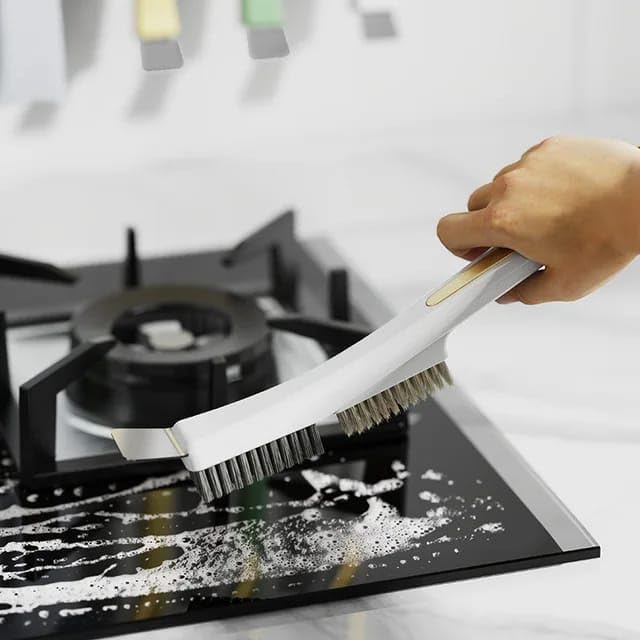 3'ü 1 Arada Detaylı Temizlik Fırçası, Yağ Kazıma ve Detaylı Fırçalama için Çok Fonksiyonlu Fırça, Mutfak, Banyo ve Otomobil Temizliği için Uygun