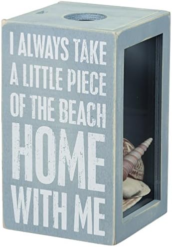 Primitives by Kathy 27813 Ev Dekoru Deniz Kabuğu Tutucu, 10 x 18 x 10 cm, Benimle Plajın Parçası, Teşekkürler ve Takdir