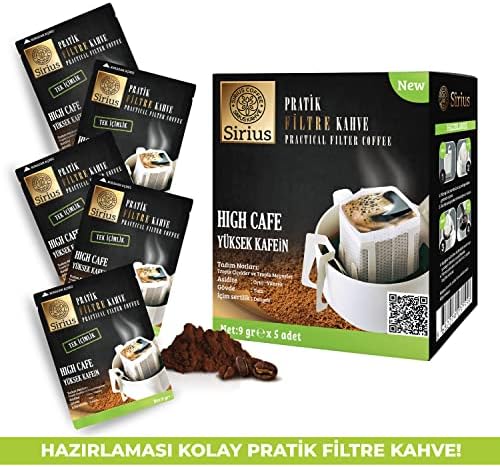 Sirius Premium Pratik Filtre Kahve Yüksek Kafein (5 Ad.)