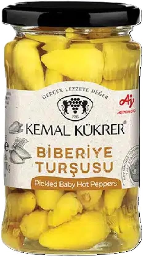 Kemal Kükrer Biberiye Turşusu Cam Kavanoz 350 cc