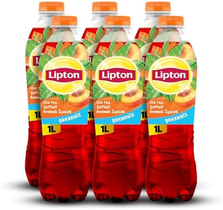 Lipton Ice Tea Şekersiz Şeftali Aromalı Soğuk Çay Pet 6 adet x 1 L