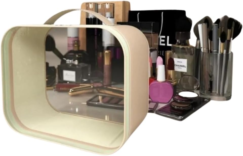 Wiforte Şeffaf Makyaj Çantası - Makyaj Malzemesi Düzenleyici, Sütyen ve İç Çamaşır Organizeri, Kozmetik Malzemesi Saklama Çantası (Pudra)