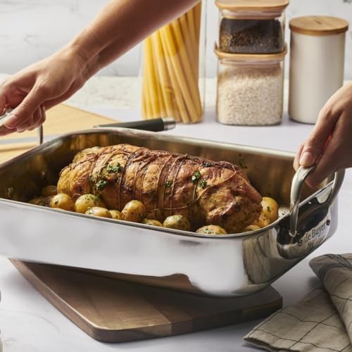 De Buyer 3727.35 Kızartma Sacı, Gri Paslanmaz Çelik 35 x 25 cm