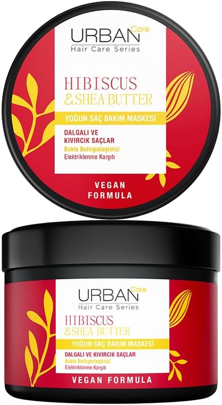 URBAN Care Twisted Curls Hibiscus & Shea Butter Kıvırcık ve Dalgalı Saçlara Özel Yoğun Saç Bakım Maskesi 230 ml- Vegan