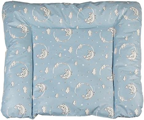 baby'ness Elyaf Dolgulu Pvc Alt Değiştirme Minderi, Sıvı Geçirmez, Leke Tutmaz, Aydede Desenli, Mavi, 75x85cm