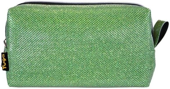 Yuga Makyaj Çantası Simli Su Yeşili