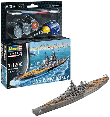 Model Set Battleship USS New Jersey- model kit with basic accessories