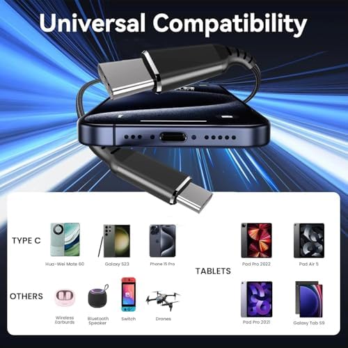 2in1 Örgü Kablo ile Uyumlu Type-C PD 3.1 140W Hızlı Şarj