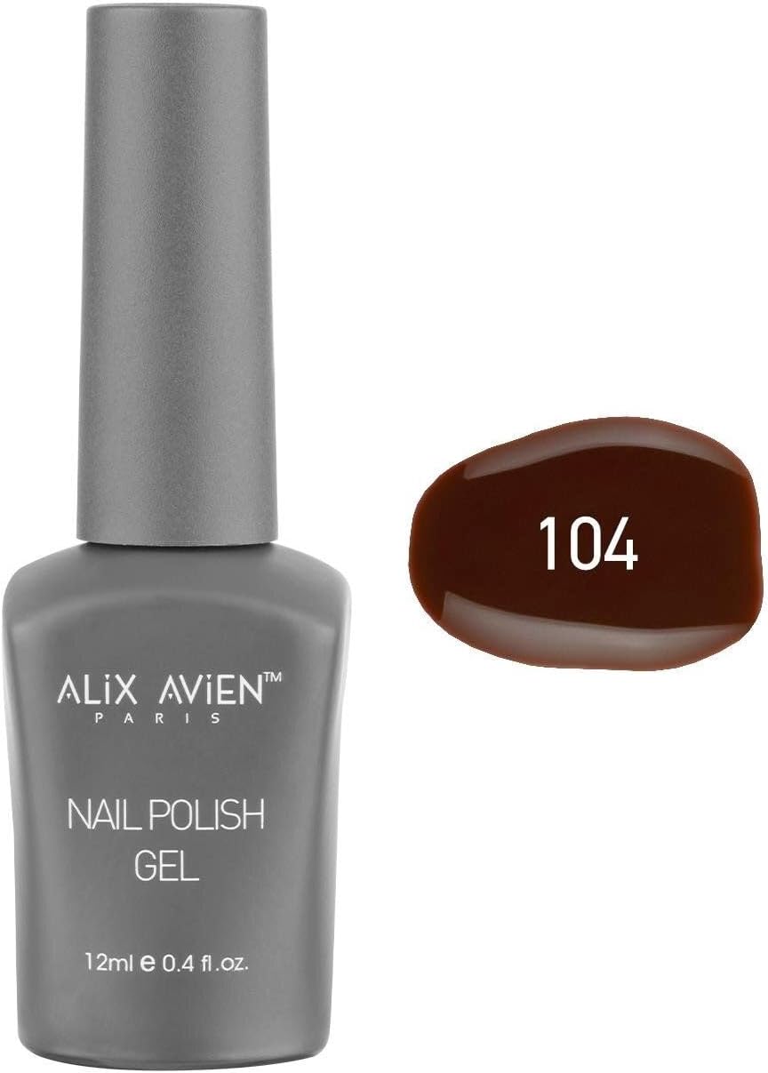 ALIX AVIEN Kahverengi Kalıcı Oje 104-Yoğun Renk Veren Jel Oje 12 ml-Nail UV Gel Polish 104