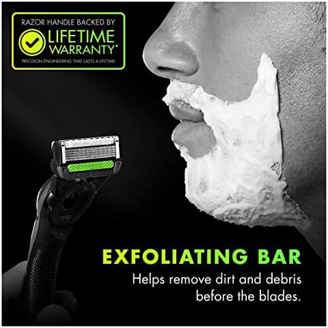 Gillette Labs Peeling Çubuklu Tıraş Seti - 2 Yedek Bıçak, Manyetik Stand, Siyah/Altın