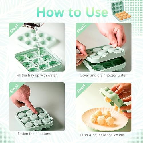 Aputure Silikon Buz Küpü Kalıbı, 9 Delikli İyi Sızdırmazlıklı Gül Şekilli Buz Kalıbı, Güvenli ve Kokusuz Gül Buz Küpü Kalıpları, Viski Kokteyl Suyunu Soğutmak İçin Kolay Çıkarılan Çiçek Şekilli Buz