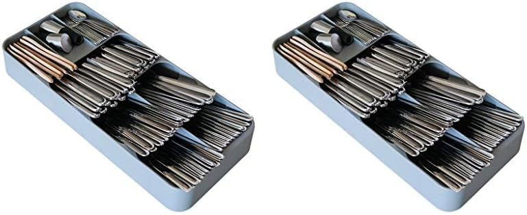 50804 9 Bölmeli Çekmece Kaşıklık, Gri 2li paket