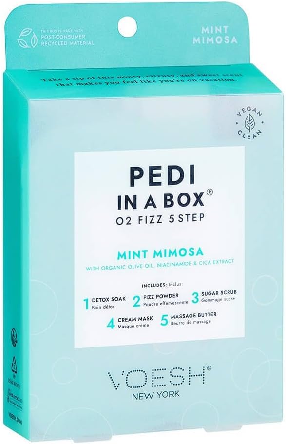 VOESH Pedi In A Box O2 Fizz 5 Adımlı Pedikür Seti Nane Mimoza