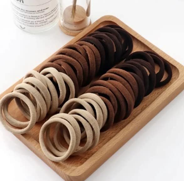 AEE® 100 Adet Lastikli Havlu Toka Saç Tokası Orta Büyük Boy Esnek (Kahve Tonları)