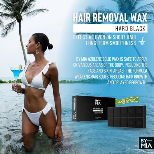 BY MIA Epilasyon Kalıp Ağda Wax 500gr | Tüm Vücut, Yüz, Burun, Bikini Bölgesi | Kılların Köklerini Zayıflatır | Yeniden Büyümeyi Geciktirir | Uzun Süreli Pürüzsüzlük (500 Gr, Black)
