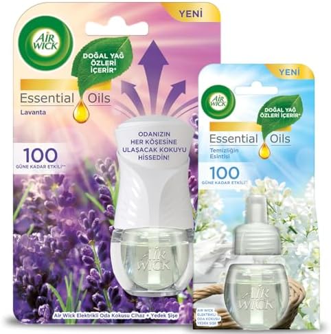 Air Wick Elektrikli Oda Kokusu Lavanta Kit (Cihaz + Yedek Şişe) + Temizliğin Esintisi Yedek Şişe