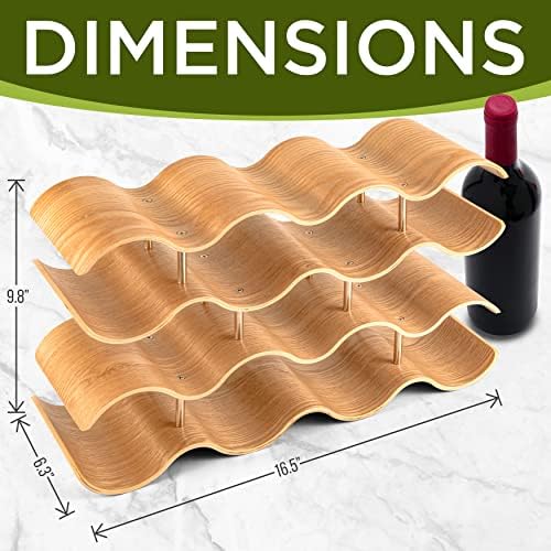 14 Şişe Yuvalı Saklama Rafı, 4 Katlı Modüler Şarap Teşhir Rafları, Kahverengi