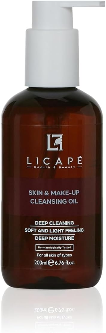 Licape İki Aşamalı Cilt ve Makyaj Temizleme Yağı – Derinlemesine Temizlik, Çift Fazlı Makyaj Çıkarıcı, Gözenek Arındırıcı ve Nemlendirici Yüz Temizleyici – 200 ml