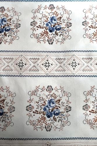 Çift Kişilik Kanaviçe Desenli Pike – İndigo | 200x240 cm |%100 Pamuk