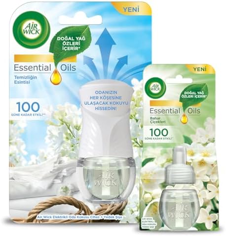 Air Wick LE Elektrikli Oda Kokusu Temizliğin Esintisi Kit (Cihaz + Yedek Şişe) + Çiçekleri Yedek Şişe