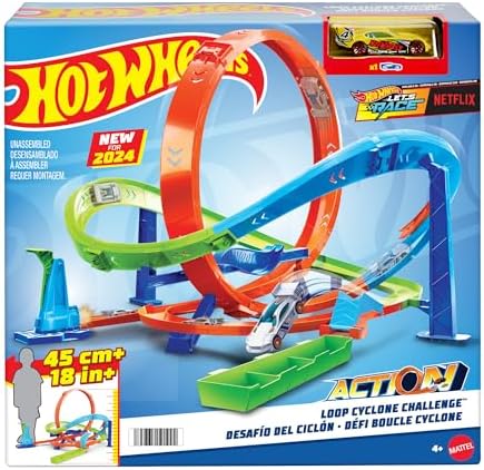 Bumerang Çemberli Yarış Pisti Bumerang Çemberli Yarış Pisti, 1:64 ölçekli oyuncak araba, kolayca saklanabilir HTK16