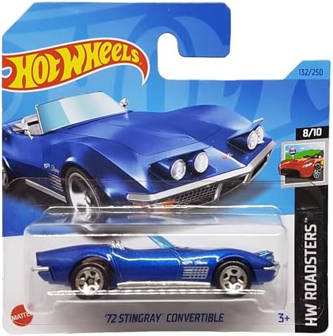- ´72 Stingray Convertible - HW Roadsters 8/10 - HKG60 - Short Card - Cabriolet - koyu mavi metalik - Mattel 2023