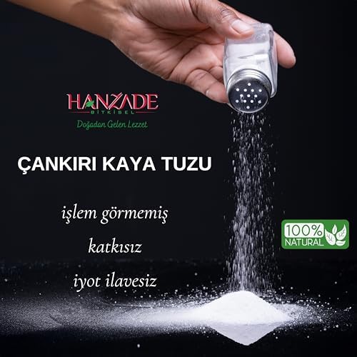 Hanzade Bitkisel 84 Mineralli Doğal Çankırı Kristal Kaya Tuzu 1 Kg Toz (Öğütülmüş) + 1 Kg Tane (Öğütülmemiş)