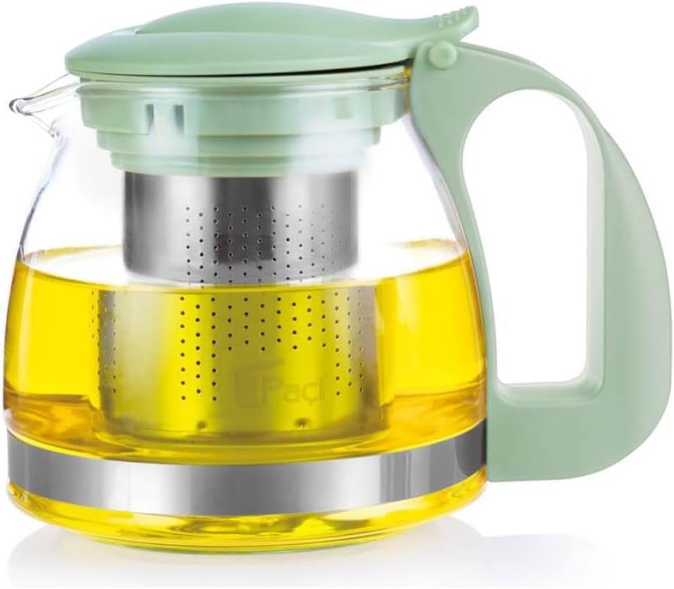 PAÇİ 700 Ml Süzgeçli Cam Çaydanlık Üstü Demlik Mavi