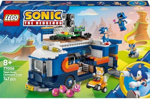 Sonic Takımı Komuta Kamyonu 77006 – 8 Yaş ve Üzeri Erkek ve Kız Çocuklar için Yaratıcı Hikaye ve Rol Oyunu Sunan Sonic Video Oyuncak Yapım Seti, Koleksiyonluk Model (747 Parça)