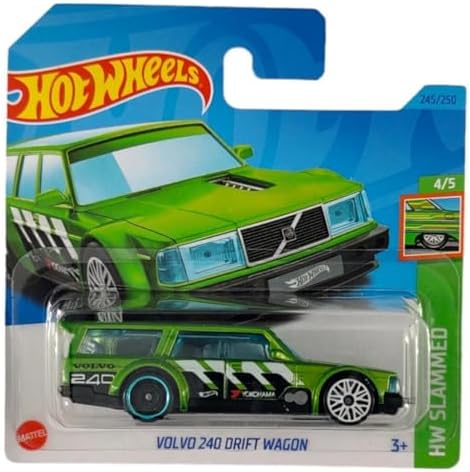 - 240 Wagon - HW Slammed 4/5 - HKJ07 - Short Card - Yokohama - Yeşil Metalik - Mattel 2023