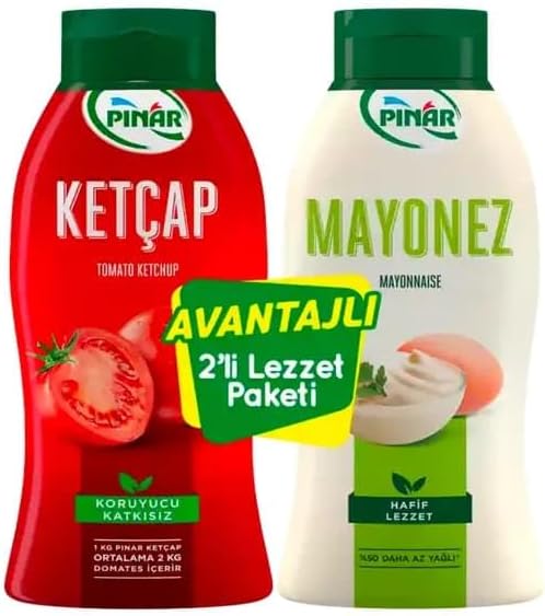 PINAR KETÇAP 600GR+MAYONEZ 500GR (%50 AZ YAĞLI)
