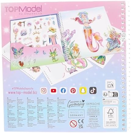 13439 Dress Me Up Fantasy kitabı 24 sayfa Önceden basılmış kendiniz tasarlayın, Dahil 11 sayfa çıkartma, çok renkli