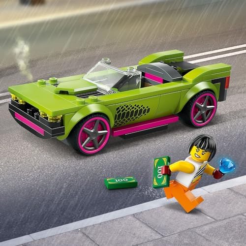 City Arabası ve Spor Araba Takibi 60415-6 Yaş ve Üzeri Çocuklar için Minifigürü İçeren Yaratıcı Oyuncak Yapım Seti (213 Parça)