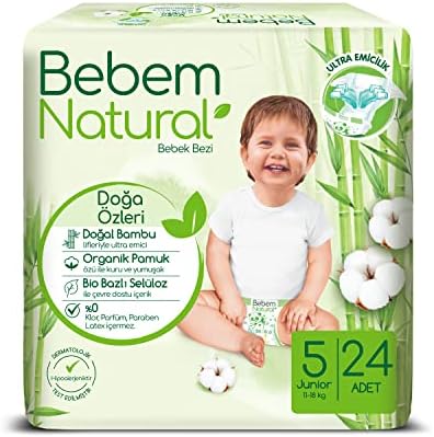 Bebem Natural 5 Beden Jumbo Bebek Bezi (1 x 24 Adet)