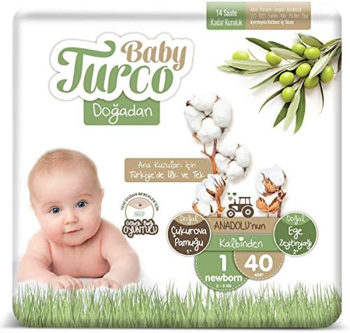 Baby Turco Doğadan 1 Beden Newborn Bebek Bezi (1 x 40 Adet)