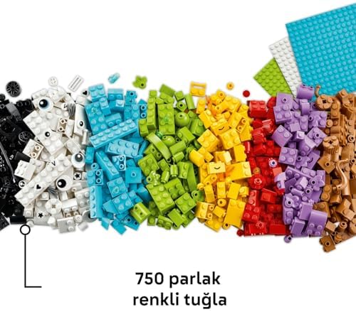 Yaratıcı Yapım ve Oyun Kutusu 11044 – 5 Yaş ve Üzeri Kız ve Erkek Çocuklar için Yılbaşı Hediyesi Fikri, İnşa Edilebilir Ev, Köpek, Bulut ve Gökkuşağı İçeren Oyuncak Yapım Seti (750 Parça)