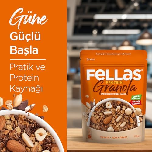 Fellas Protein Granola Karışık Kuruyemiş ve Kakao 270 gr