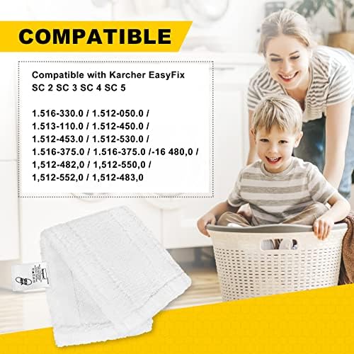 KEEPOW SC 2, SC 3, SC 4, SC 5 zemin başlığı ile uyumlu 5 mikrofiber bez seti