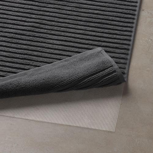 Alstern Ayak Havlusu Yapılandırılmış Dokumalı Pamuk, 50x80 cm Koyu Gri Renk