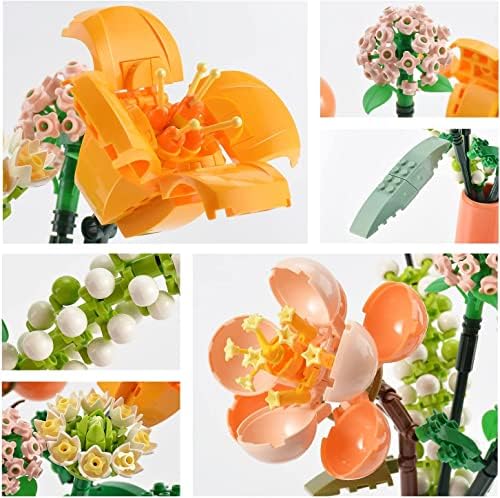 Çiçek Buketi Yapı Seti, Yapay Çiçekler Yapı Taşları Setleri, Ev Dekorasyonu, Yetişkinler için 568 Adet Yaratıcı Botanik Koleksiyonu Hediye, ile Uyumlu Değil (/Ortanca/Begonya)