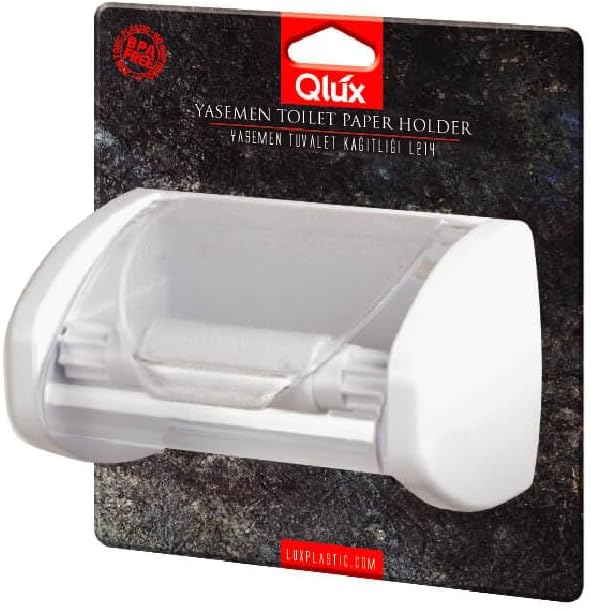 Tuvalet Kağıtlığı, Plastik, Döner Kapaklı, Beyaz, Yapışkanlı Montaj, 20x10x18 cm, Geleneksel Tarz