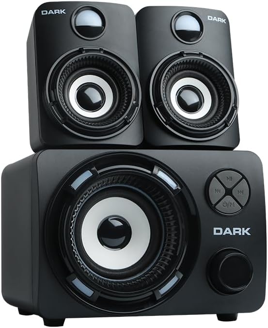 Dark SP-214 11W RMS 7 Farklı Renk Titreşimli LED 2+1 Multimedia Speaker Hoparlör (DK-AC-SP214)