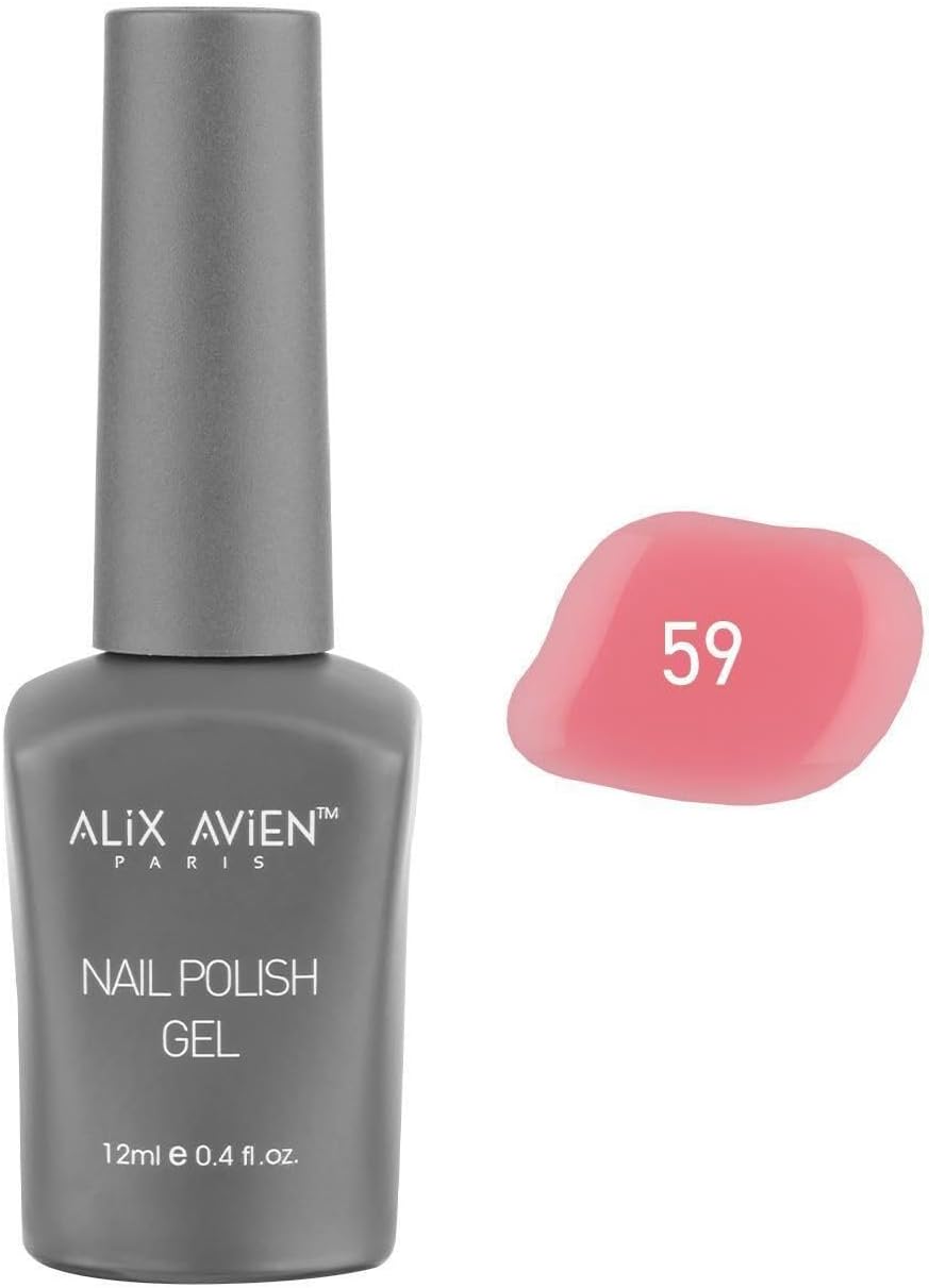 ALIX AVIEN Koyu Pembe Kalıcı Oje 59-Yoğun Renk Veren Jel Oje 12 ml-Nail UV Gel Polish 59