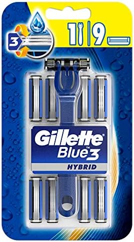 Gillette Blue3 Hybrid Erkek Tıraş Makinesi + Yedek Tıraş Bıçağı 9'lu