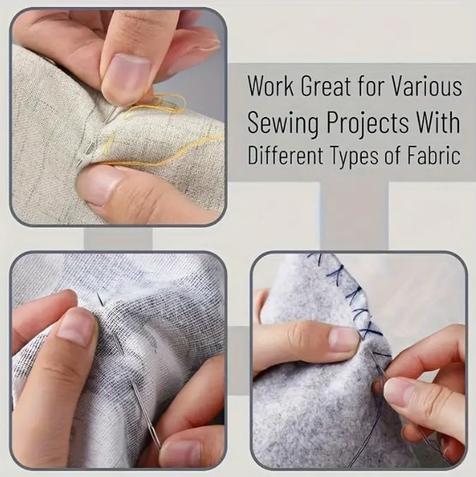 55 Parça Dikiş İğnesi Seti Yorgan Etamin Kanaviçe İğnesi Paslanmaz Çelik El Dikişi Hobi Terzi Kullanımı